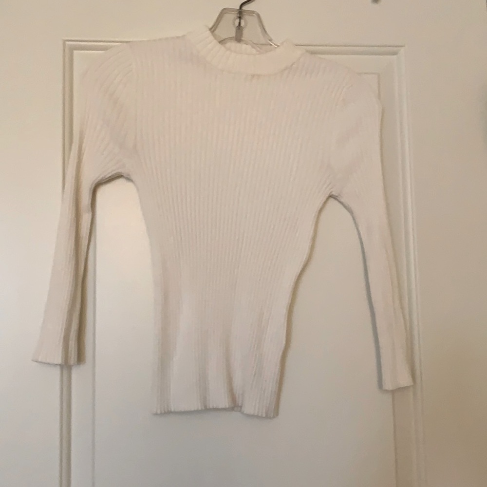 Freshman Forever White Ribbed Sweater